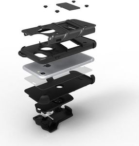 Zizo Pancerne etui iPhone 7 ze szkłem 9H na ekran (czarny) 5