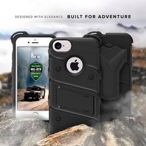 Zizo Pancerne etui iPhone 7 ze szkłem 9H na ekran (czarny) 6