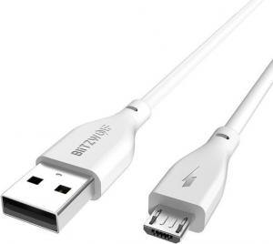 Kabel USB Blitzwolf Micro USB M - USB 2.0 M; 0,30m; kolor biały (BW-MC10) 1