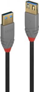 Kabel USB Lindy USB-A - USB-A 1 m Czarny (36761) 1