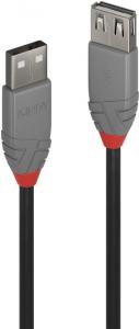 Kabel USB Lindy USB-A - USB-A 5 m Czarny (36705) 1