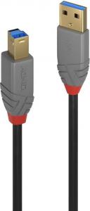 Kabel USB Lindy USB-A - USB-B 3 m Czarny (36743) 1
