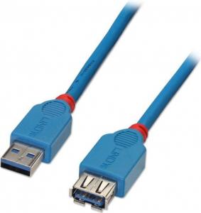 Kabel USB Lindy USB-A - USB-A 0.5 m Niebieski 1