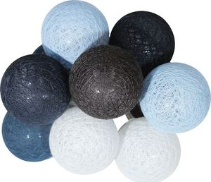Eko-Light Lampki dekoracyjne Milagro Cotton Balls 10 kul 10x0,03W LED 6cm biały/róż/szary/niebieski na baterie EK1511 1