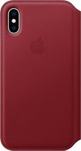 Apple Etui skórzane folio iPhone XS - RED 1