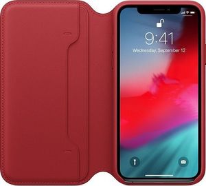 Apple Etui skórzane folio iPhone XS - RED 4