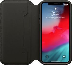 Apple Etui skórzane folio iPhone XS - czarne 2