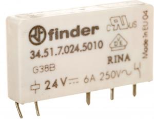 Finder Przekaźnik 1P 6A 24V DC styk AgNi+Au (34.51.7.024.5010) 1