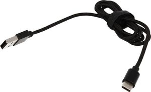 Kabel USB Kabel pleciony USB - TYP C czarny 1m 1