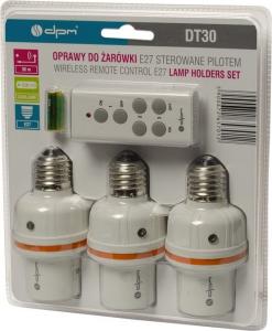 DPM Oprawka E27 sterowana pilotem, zestaw 3szt. (DT30) 3