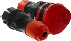 KEL Zestaw EXTREM wtyczka + gniazdo 16A 2P+Z 250V IP54 czarny/czerwony (ZWG-54) 11
