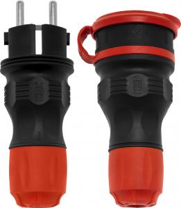 KEL Zestaw EXTREM wtyczka + gniazdo 16A 2P+Z 250V IP54 czarny/czerwony (ZWG-54) 3
