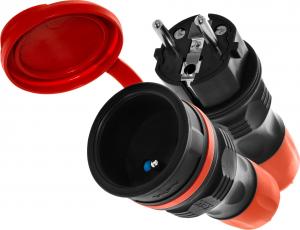 KEL Zestaw EXTREM wtyczka + gniazdo 16A 2P+Z 250V IP54 czarny/czerwony (ZWG-54) 5