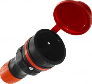 KEL Gniazdo przenośne z klapką 16A 2P+Z 250V IP54 czarny/czerwony GN-54 (W-97978) 2