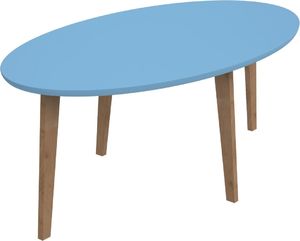 D2 Design Stolik Norman owalny z niebieskim blatem 1
