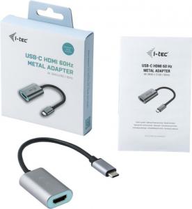Adapter USB I-TEC USB-C - HDMI Srebrny  (C31METALHDMI60HZ) 4