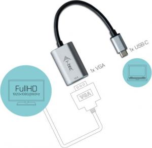 Adapter USB I-TEC USB-C - VGA Srebrny  (C31METALVGA60HZ) 3
