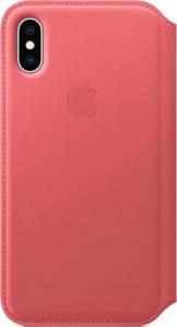 Apple Etui skórzane folio iPhone XS - zgaszony róż 1