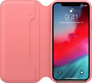 Apple Etui skórzane folio iPhone XS - zgaszony róż 2