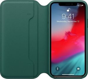 Apple Etui skórzane folio iPhone XS - leśna zieleń 4