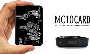 Powerbank Smartools SMARTOOLS | POWER BANK MC10 CARD MUNDI 10000 mAh Czas ładowania: 8 h Użycie: 500 razy Prąd wyjściowy: 2.1 A / 5V. Złącze USB Wskaźnik ładowania: 4 LED 3