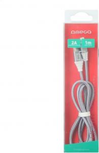 Kabel USB Omega USB - LIGHTNING, 2A, 1m, szary (44263) 1