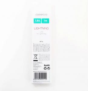 Kabel USB Omega USB-A - Lightning 1 m Różowy (OUFBB6LBOXRG) 3