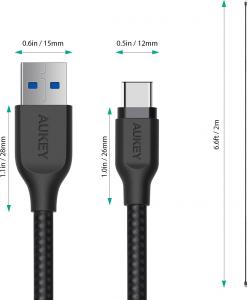 Kabel USB Aukey USB-A - USB-C 2 m Czarny (CB-AC2 BLACK) 8