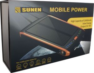 Powerbank PowerNeed 23000mAh z panelem solarnym 2.5W, DC do 19V (S23000) 8
