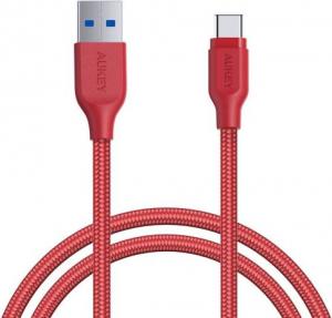 Kabel USB Aukey USB-C - 1.2 m Czerwony (LLTS144290) 1