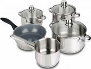 Patelnia Fagor AGD drobne : do kuchni : garnki/patelnie >> FagorMastercook Zestaw garnków 8 elementów Fagor SET-STYLE - HNFAGGAKSETSTYL 1