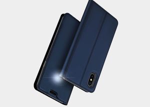 Dux Ducis Skin Leather Iphone XS MAX granatowe 4
