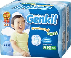 Pieluszki Genki Pieluchomajtki Premium Soft Pants L, 9-14 kg, 30 szt. 1