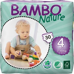 Pieluszki Bambo Ekologiškos sauskelnės BAMBO Nature Maxi, 4, 7-18 kg, 30 vnt. 1