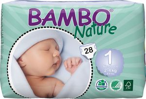 Pieluszki Bambo Ekologiškos sauskelnės BAMBO Newborn, 1, 2-4 kg, 28 vnt. 1