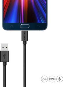 Kabel USB Blitzwolf USB-A - 1 m Czarny (BW-CB7                         ) 3