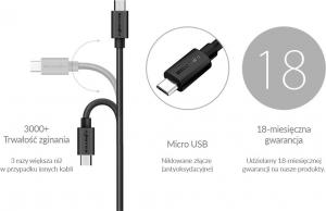 Kabel USB Blitzwolf USB-A - 1 m Czarny (BW-CB7                         ) 8