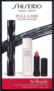 Shiseido Dekoratyvinės kosmetikos rinkinys Shiseido Full Lash Volume: blakstienų tušas 8 ml + lūpų dažai 2.5 g + makiažo valiklis 30 ml 1