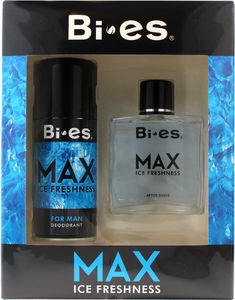 Bi-es Bi-es Max Ice Freshness for men Zestaw prezentowy (dezodorant spray 150ml+płyn po goleniu 100ml) 1