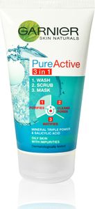 Garnier Oczyszczająca maseczka do twarzy 3w1 Skin Naturals Pure Active 150 ml 1