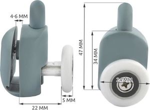 Koło Zestaw rolek do drzwi prysznicowych (22363745) 3