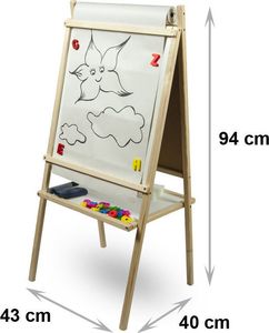 3toysm Dvipusė magnetinė piešimo lenta su popieriaus ritiniu, MPP 3