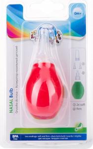 Canpol Gruszka do nosa dla niemowląt z miękką i twardą końcówką 9/119 czerwona 2