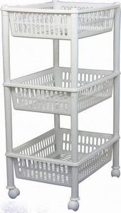 Plast Team Regał na kółkach Jumbo Eco 3-poziomowy biały 3