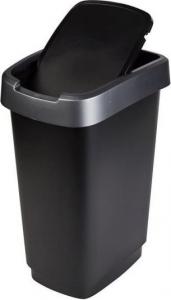 Kosz na śmieci Rotho Twist do segregacji uchylny 25L szary (TWIST 25L pilka) 2