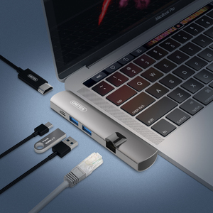Stacja/replikator Unitek D008A Hub USB-C - HDMI + Gigabit + PD 3
