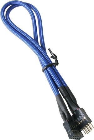 BitFenix Przedłużacz USB wewnętrzny 30cm - opływowy niebiesko czarny (BFA-MSC-IUSB30BK-RP) 1