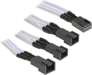 BitFenix Rozgałęźnik 3-Pin na 3x 3-Pin 60cm - opływowy biało czarny ( BFA-MSC-3F33F60WK-RP ) 1