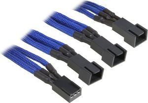 BitFenix Rozgałęźnik 3-Pin na 3x 3-Pin 60cm - opływowy niebiesko czarny ( BFA-MSC-3F33F60BK-RP ) 1
