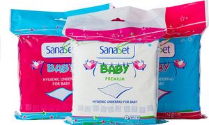 SanaSet Baby Vienkartiniai paklotai kūdikiams SanaSet Baby, 60x40 cm, blue, 6 vnt. 1